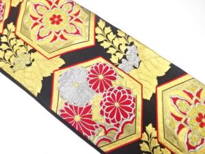 アンティーク　花亀甲に桐模様織り出し袋帯（材料）